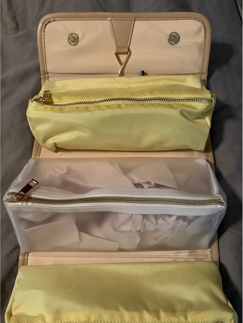 Martha Stewart Yellow and Beige Travel Organizer Bag